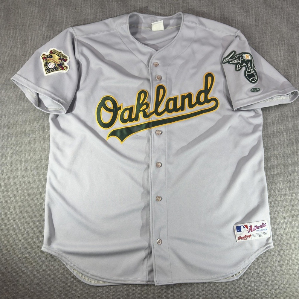 Oakland Athletics Jersey Mens 52 Gray MLB Baseball Rawlings Authentic Diamond